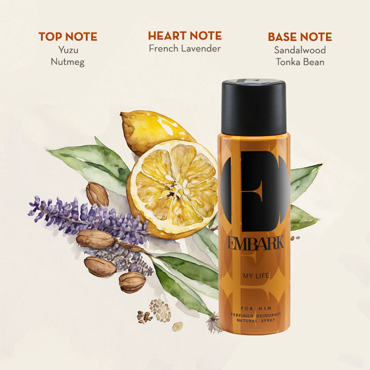 3-Piece Giftset - My Life For Him, My Time For Him & My Story For Him - Perfumed Deodorant Embark Perfumes Best Perfume for men Best Perfume for women Buy Perfume Online Best Perfume for Her Best Perfume for Her Long Lasting Perfumes