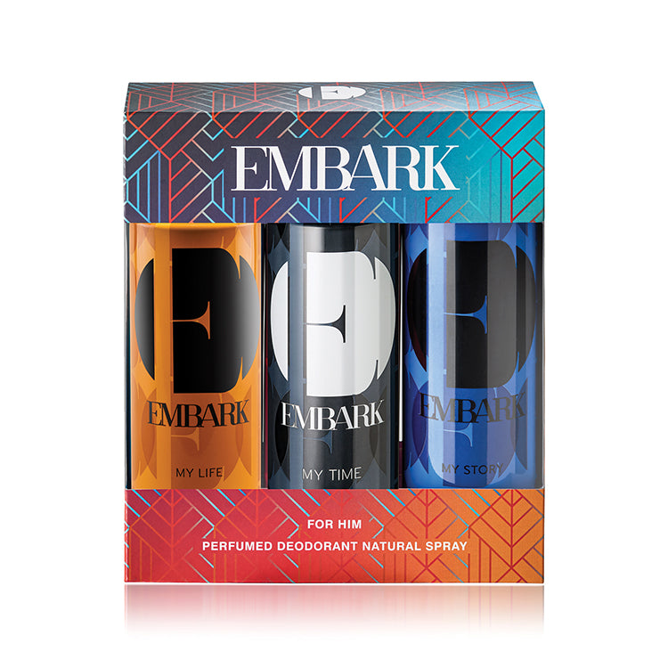 EMBARK 3-Piece Giftset - My Life For Him, My Time For Him &amp; My Story For Him - Perfumed Deodorant