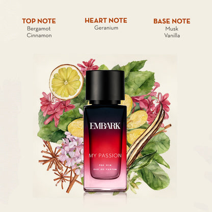 My Passion For Him - Eau De Parfum (EDP) Embark Perfumes Best Perfume for men Best Perfume for women Buy Perfume Online Best Perfume for Her Best Perfume for Her Long Lasting Perfumes